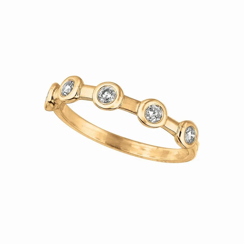 0.30 CT DIAMOND BEZEL SET RING 14K GOLD