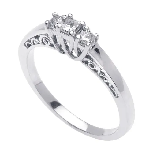 0.30ct 14K or 18K White Gold Diamond Ring