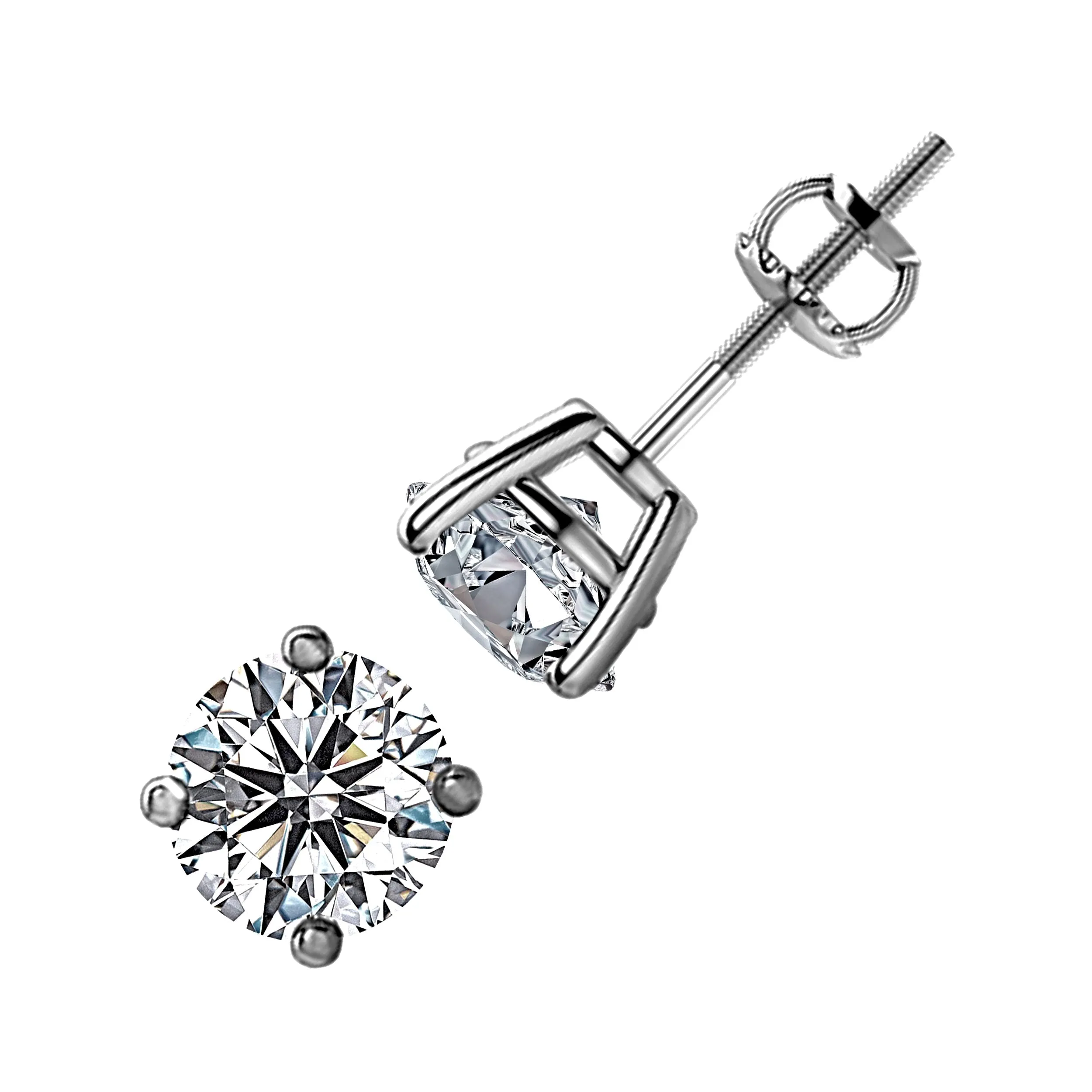 0.30tcw Round Diamonds in 14K White Gold Solitaire Stud Earrings