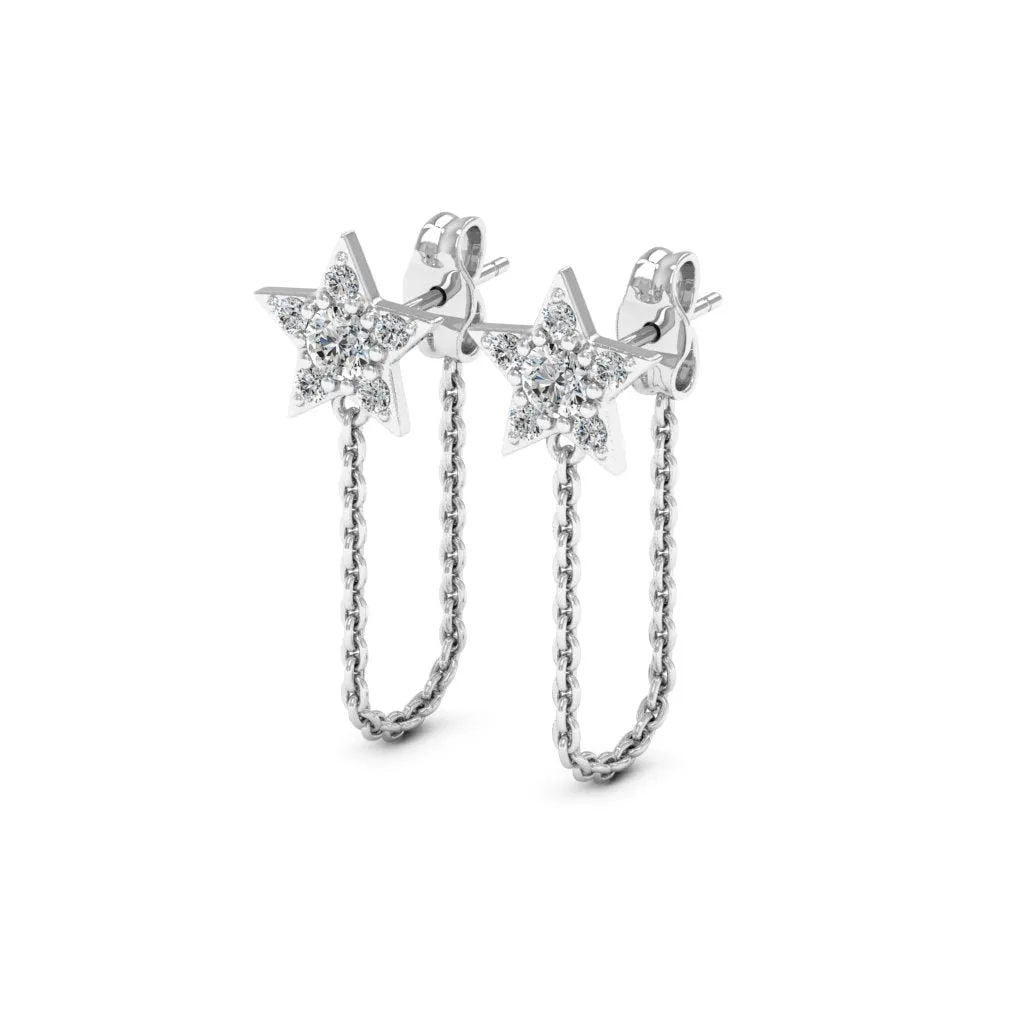 0.35 d.e.w cts Moissanite Dangle Earrings