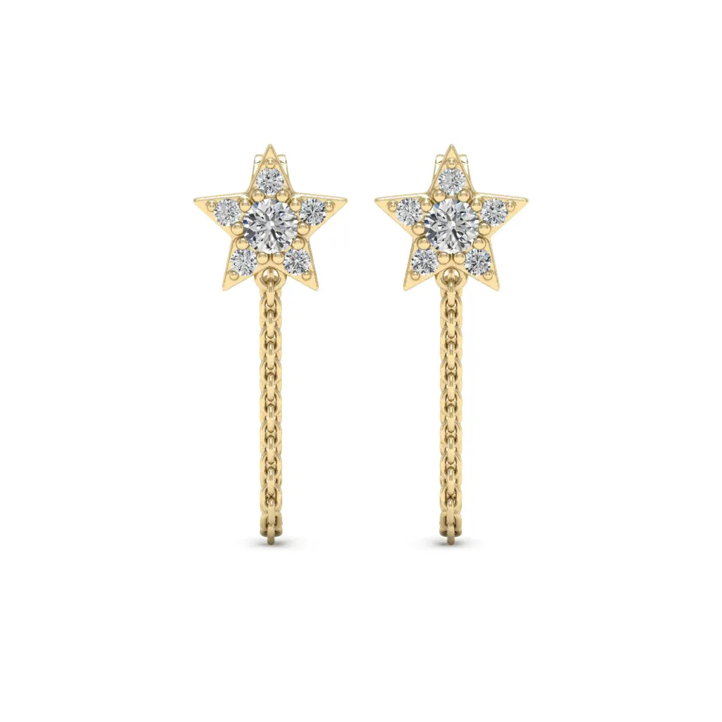 0.35 d.e.w cts Moissanite Dangle Earrings