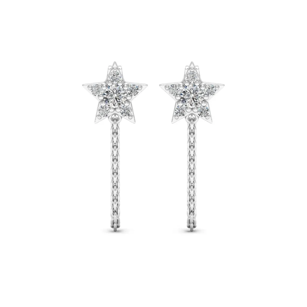 0.35 d.e.w cts Moissanite Dangle Earrings