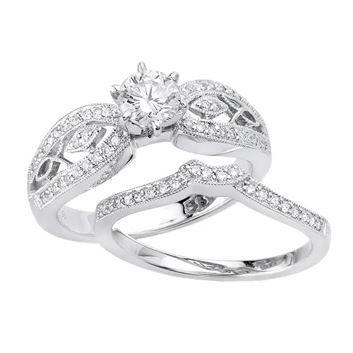 0.80ct 14K or 18K White Gold Diamond Ring