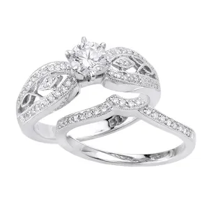 0.80ct 14K or 18K White Gold Diamond Ring