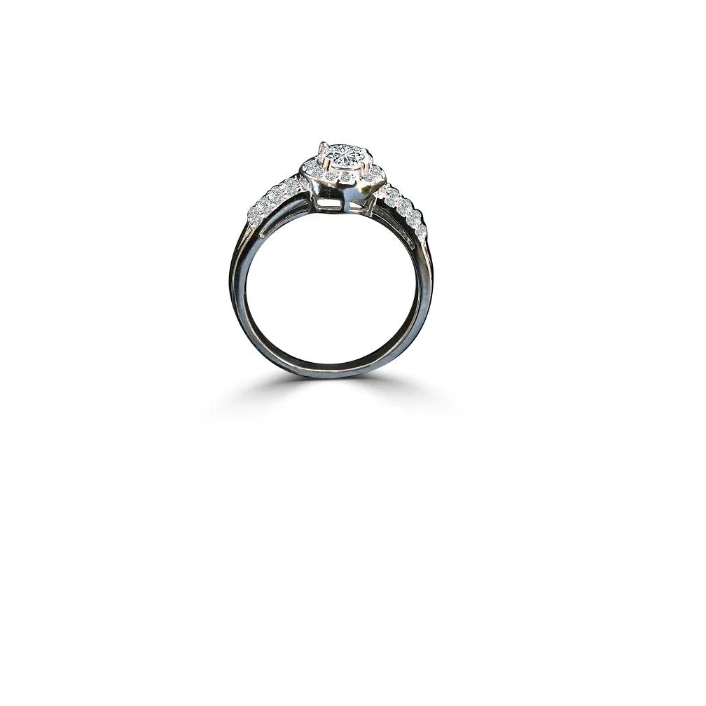 1 CT Round Cubic Zirconia Engagement Diamond Veneer Ring 635R206