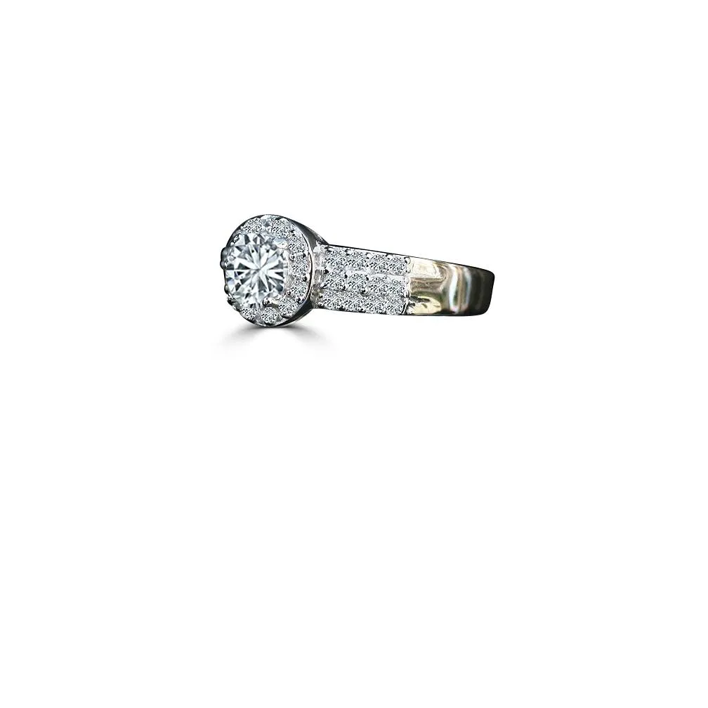 1 CT Round Cubic Zirconia Engagement Diamond Veneer Ring 635R206
