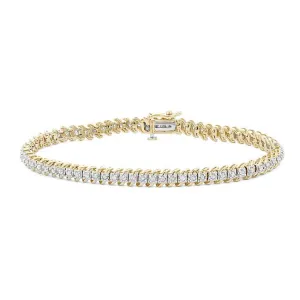 1 CTW Natural Diamond 7-inch Tennis Bracelet in 10KT Yellow Gold