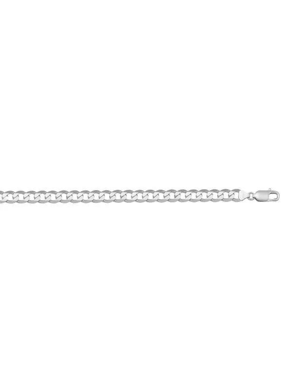 10, 14 Karat White Gold Open Link Curb 4.5 mm Italian Bracelet