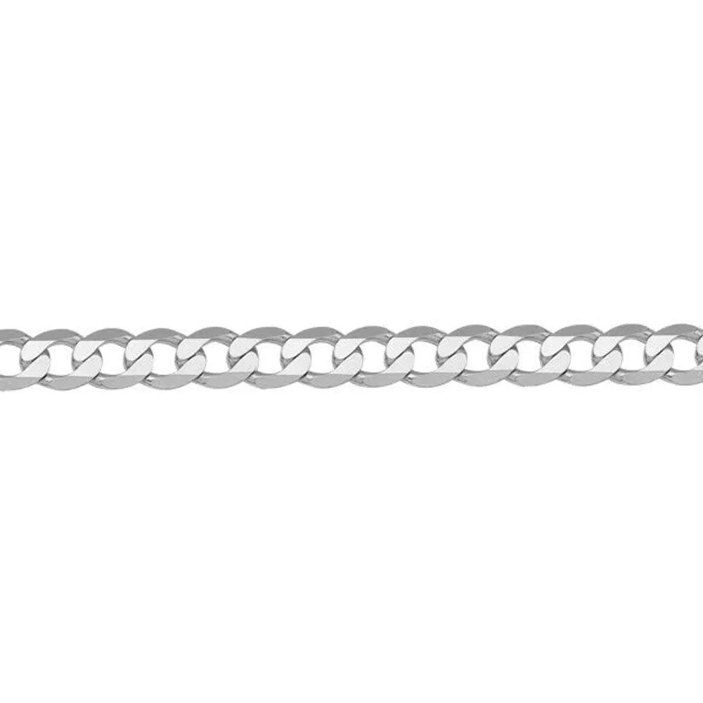 10, 14 Karat White Gold Open Link Curb 4.5 mm Italian Bracelet