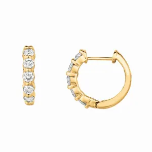 1.00 CT DIAMOND HOOP EARRINGS SET IN 14K GOLD