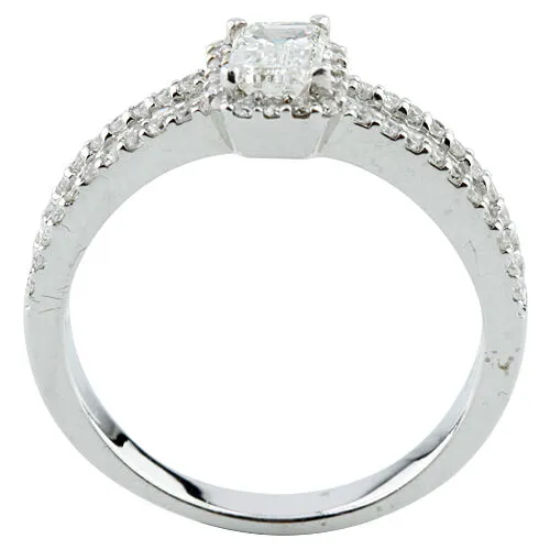 1.05 Carat Emerald Cut Diamond 14k White Gold Engagement Ring Size 7