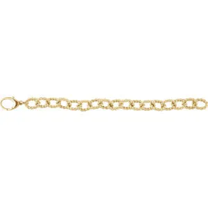 10.75mm Sterling Silver Gold Plated Link Bracelet
