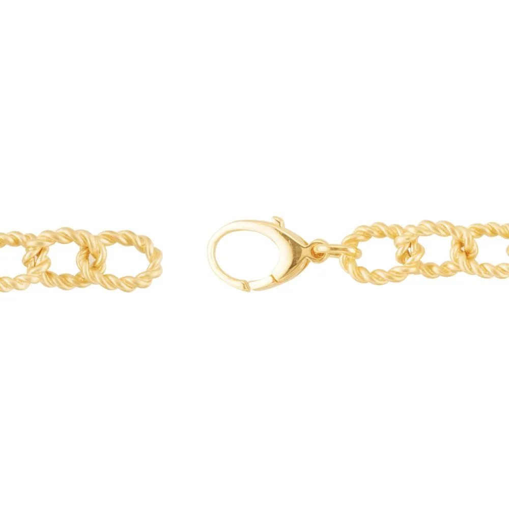 10.75mm Sterling Silver Gold Plated Link Bracelet