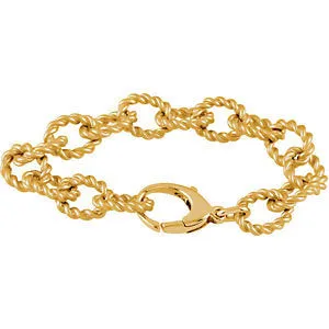 10.75mm Sterling Silver Gold Plated Link Bracelet