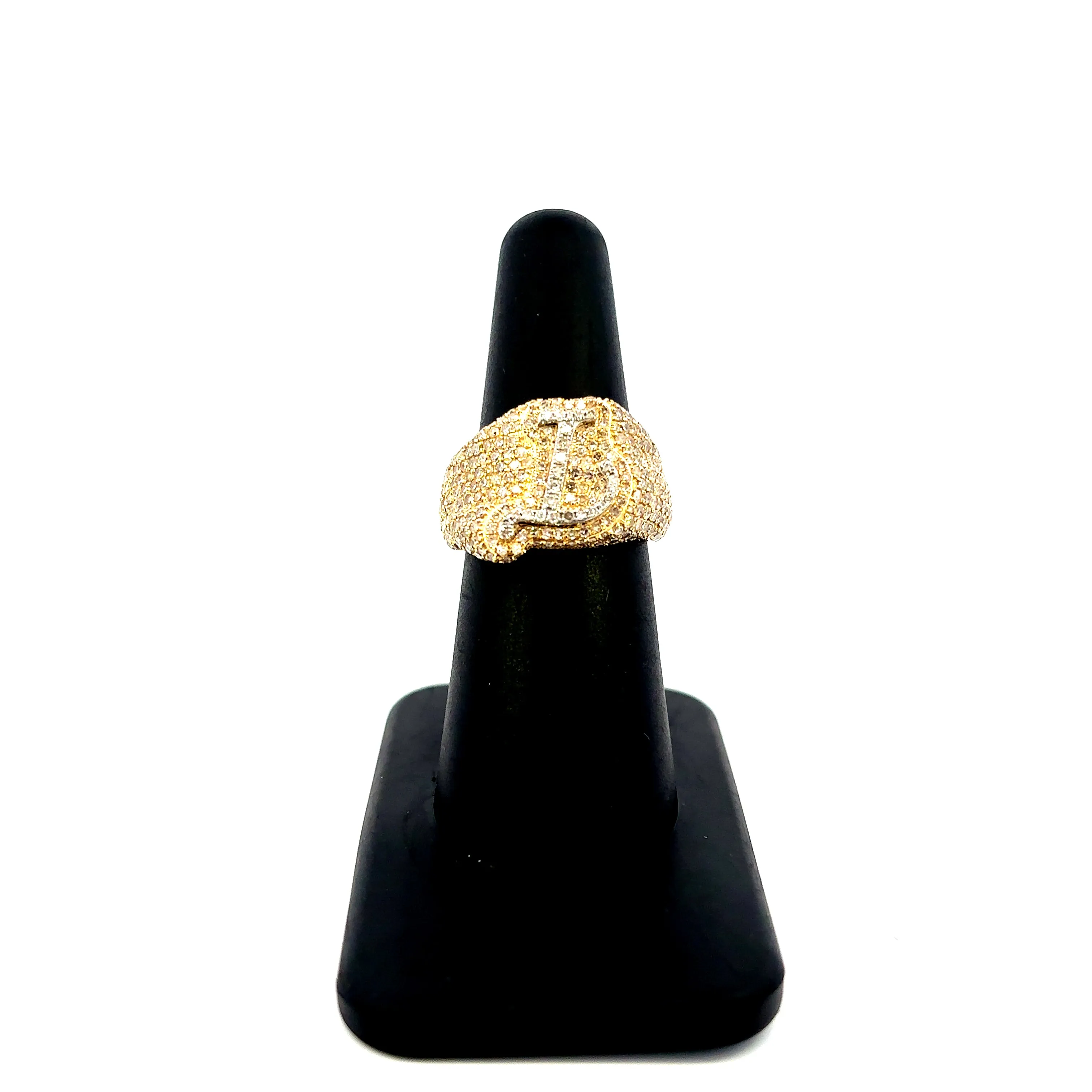 10K Bubble Script Initial Diamond Ring