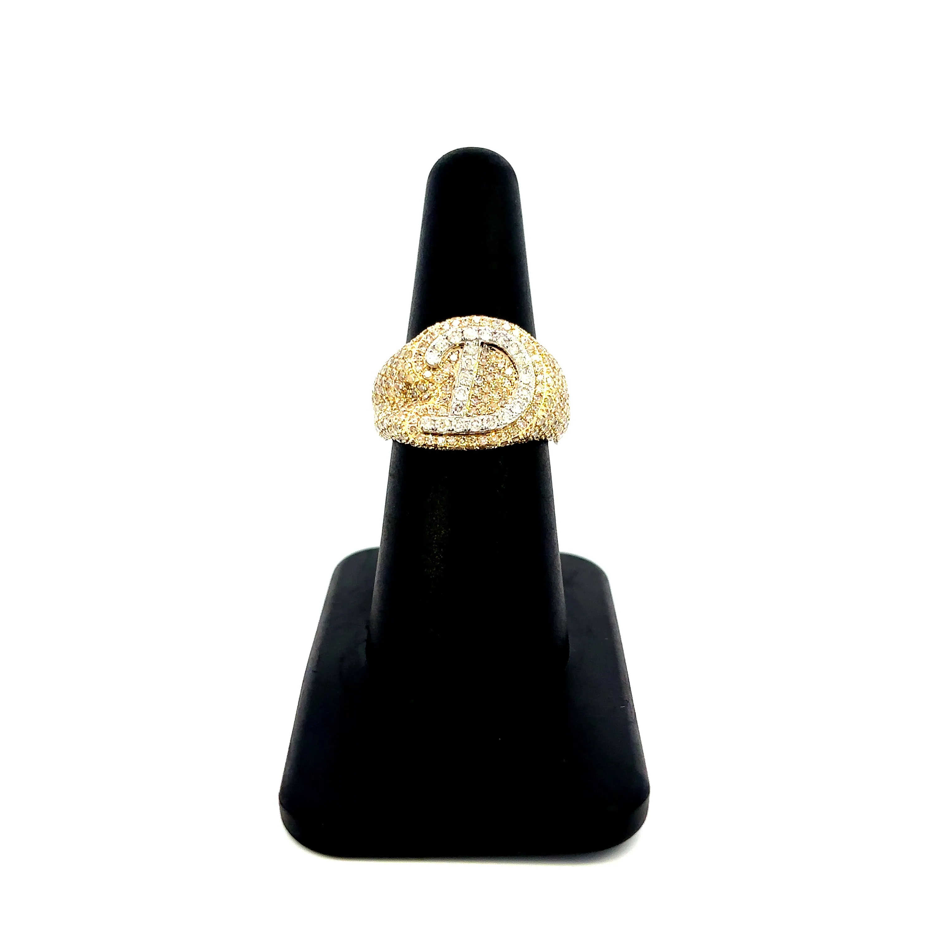 10K Bubble Script Initial Diamond Ring