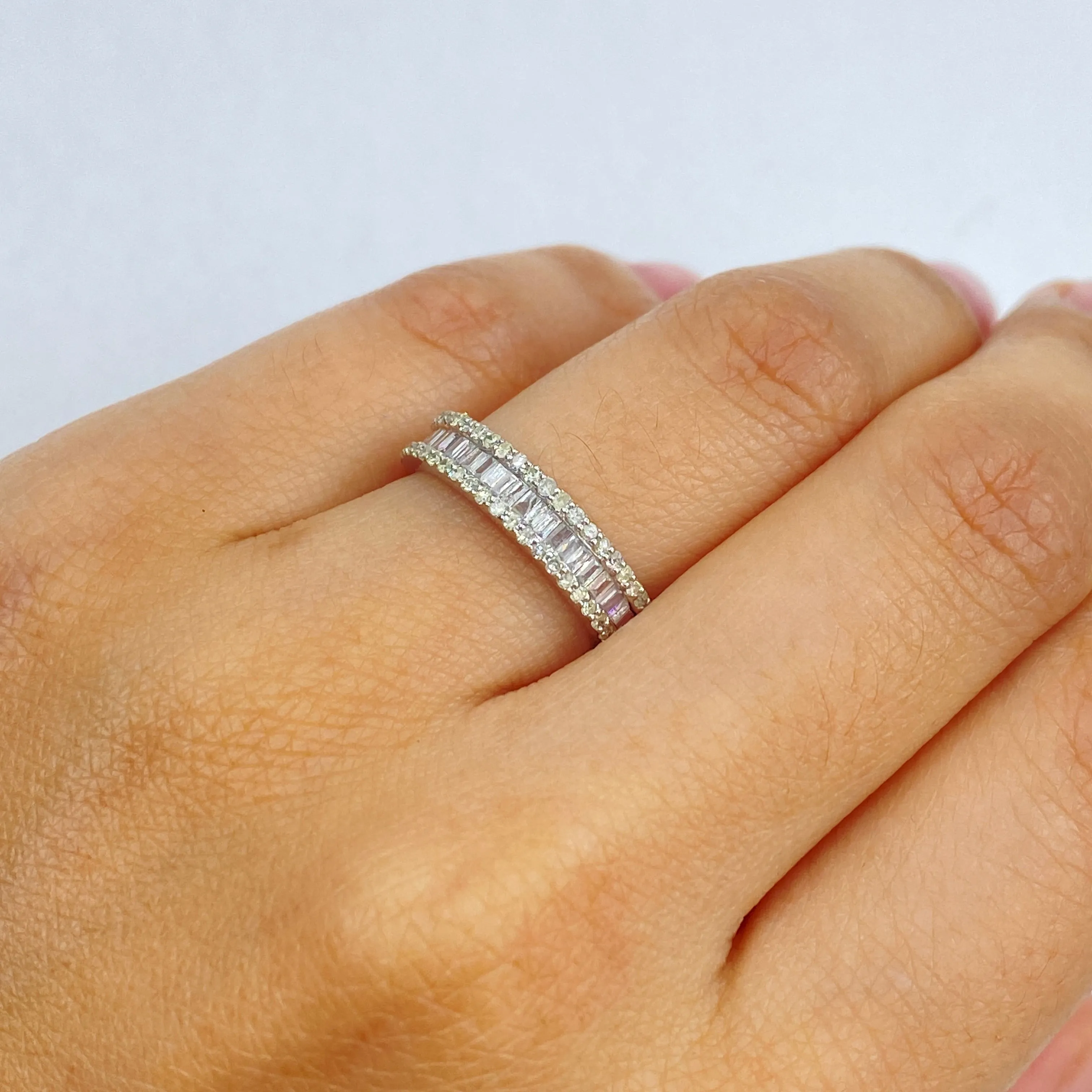 10K Diamond Baguette Band