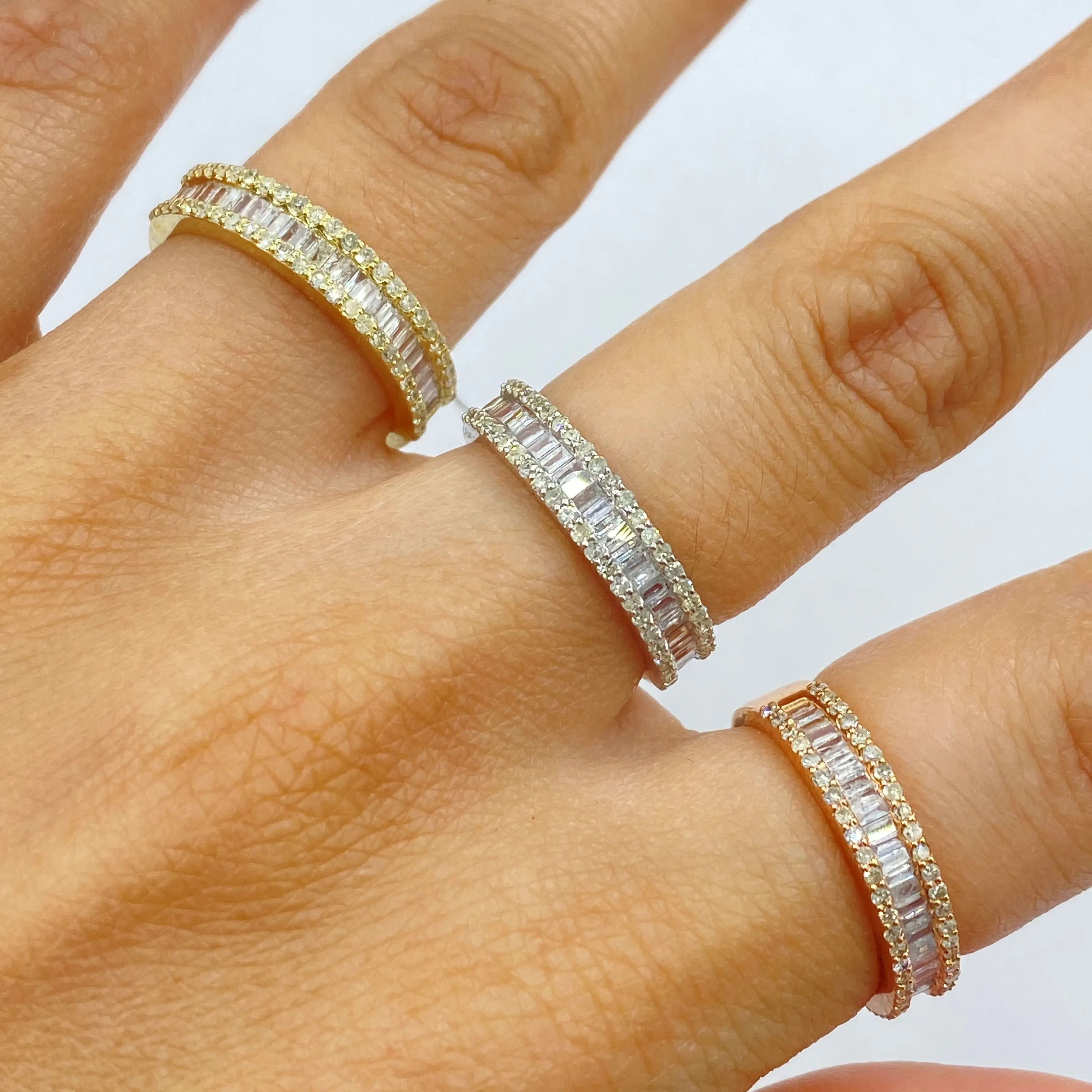 10K Diamond Baguette Band