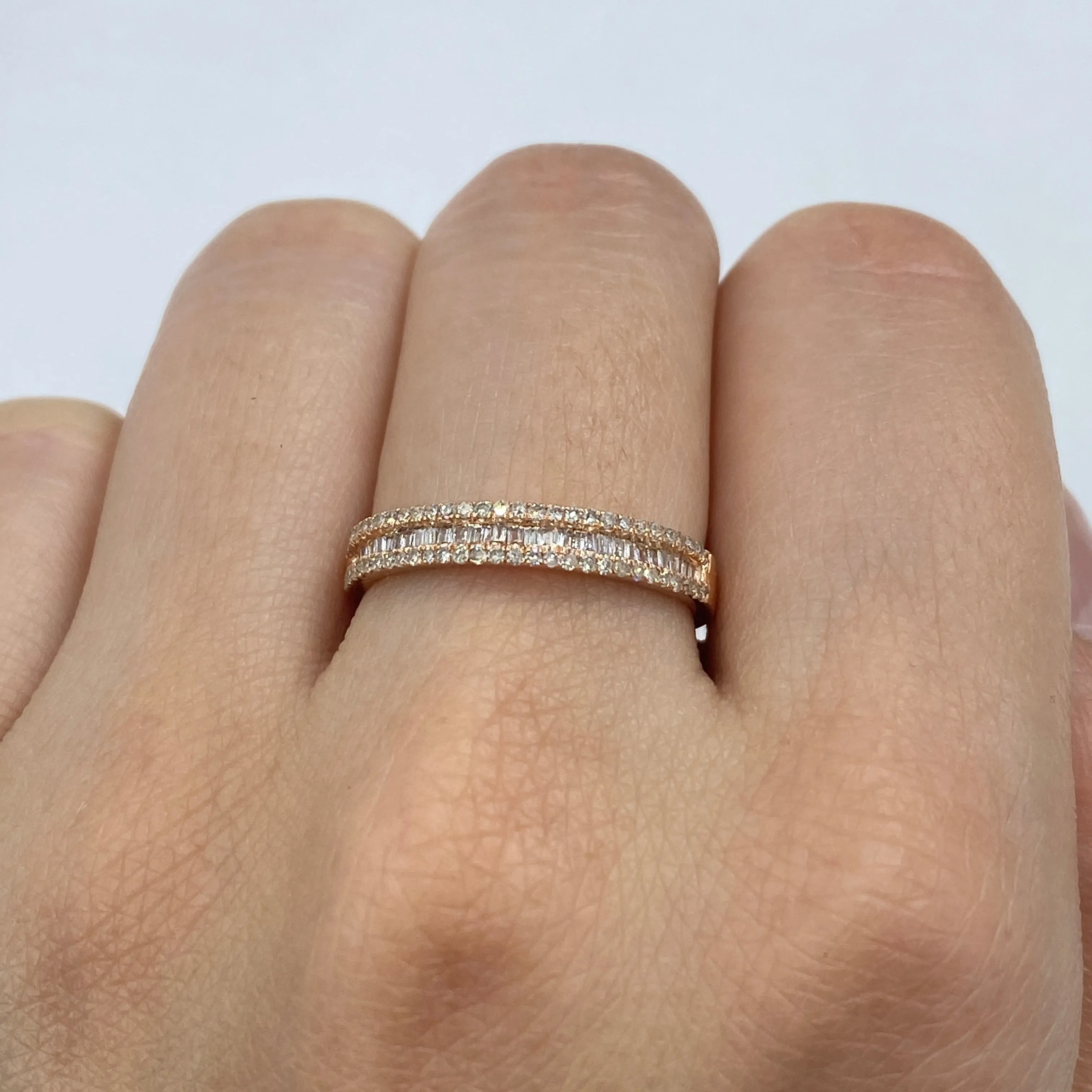 10K Diamond Baguette Band