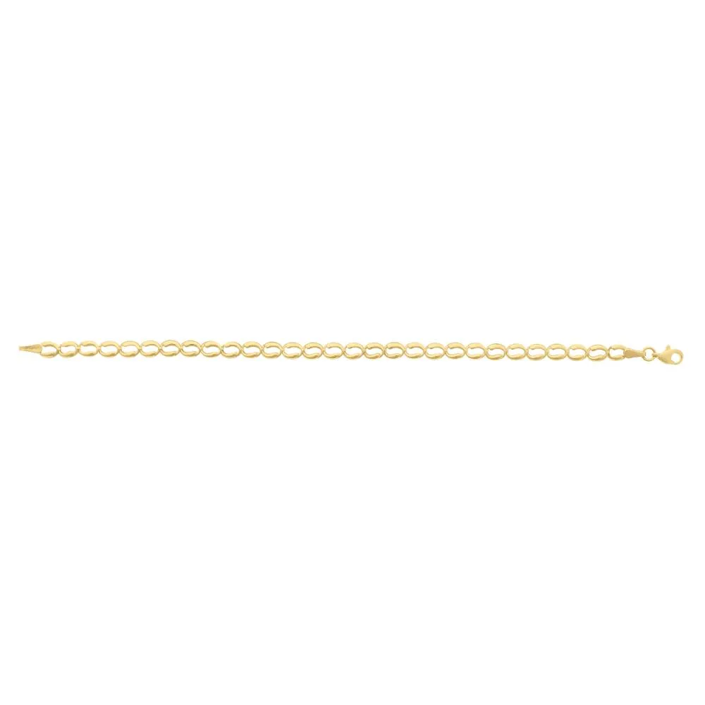 10K Fancy Open Link Bracelet