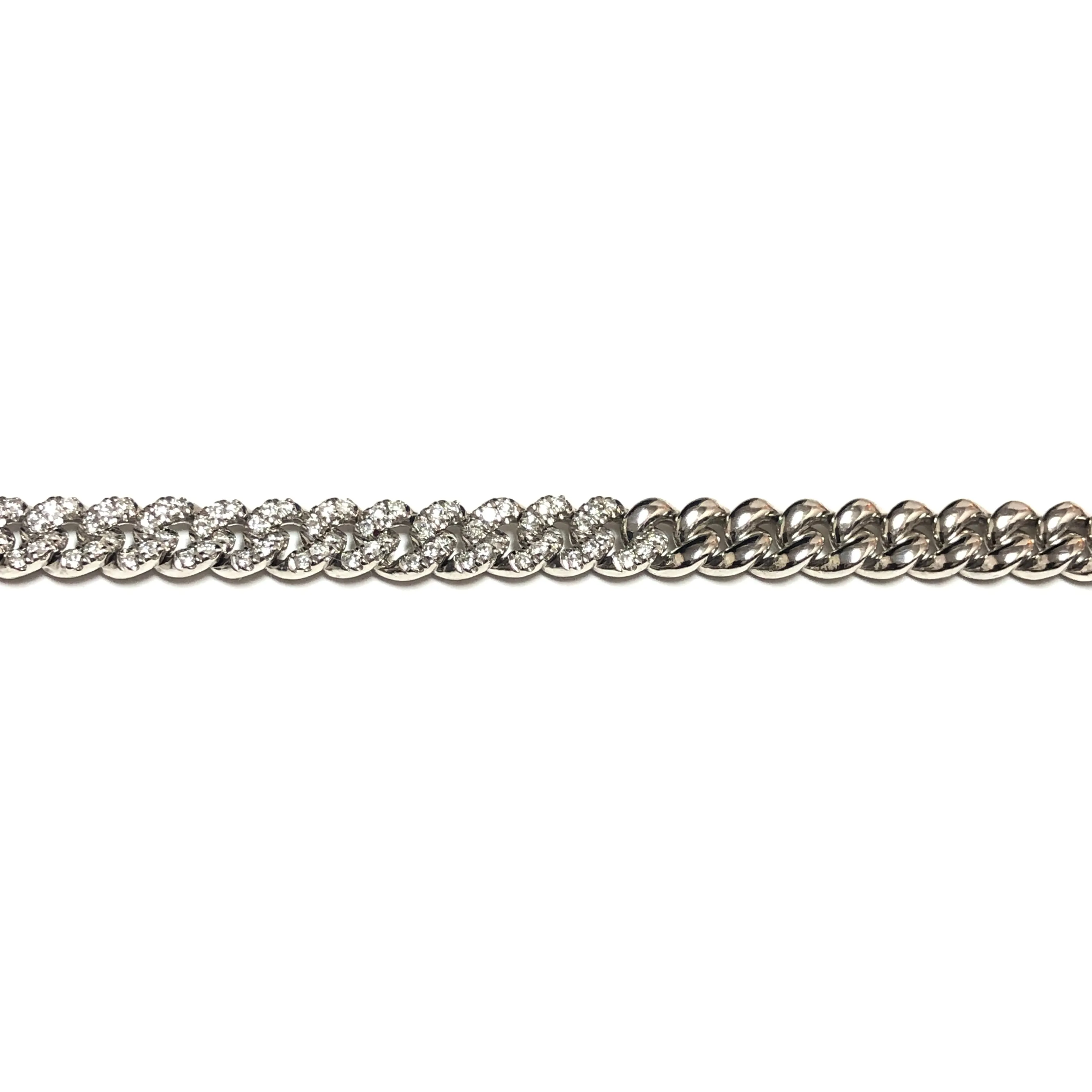 10K Gold (1.00ct) Diamond Curb Link Bracelet7.5"