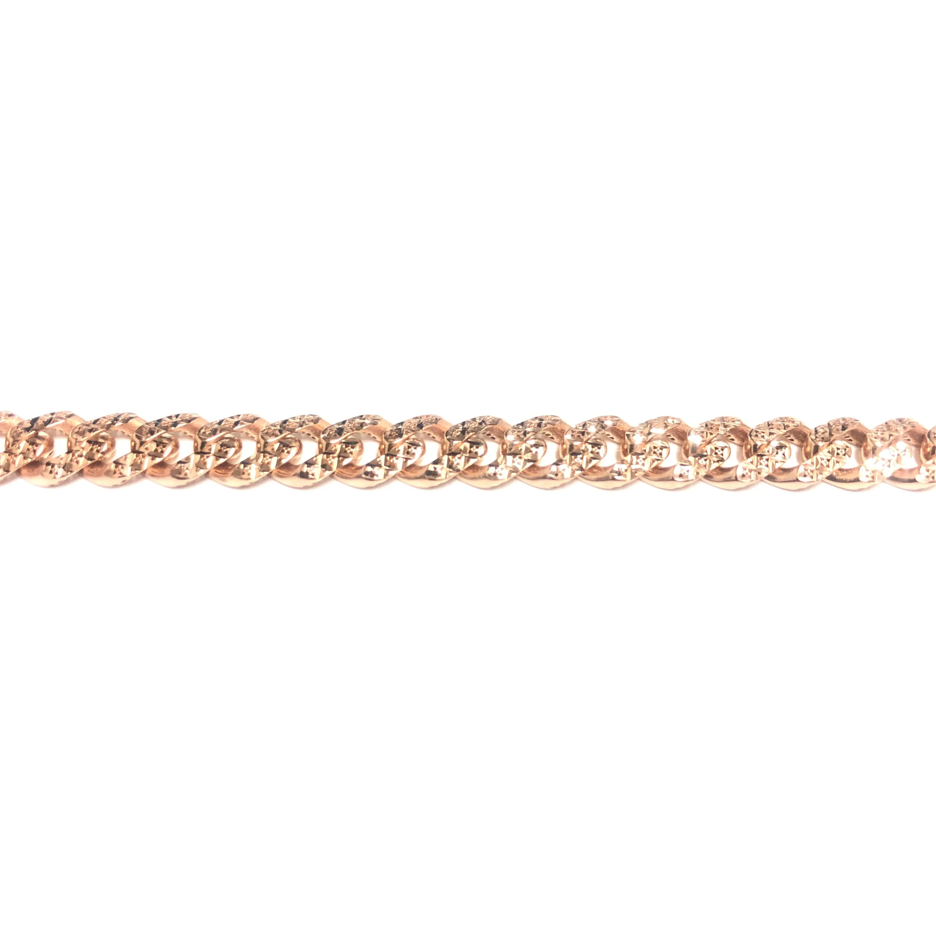 10K Rose Gold (8mm) Monaco Diamond Cut Bracelet  8.5"