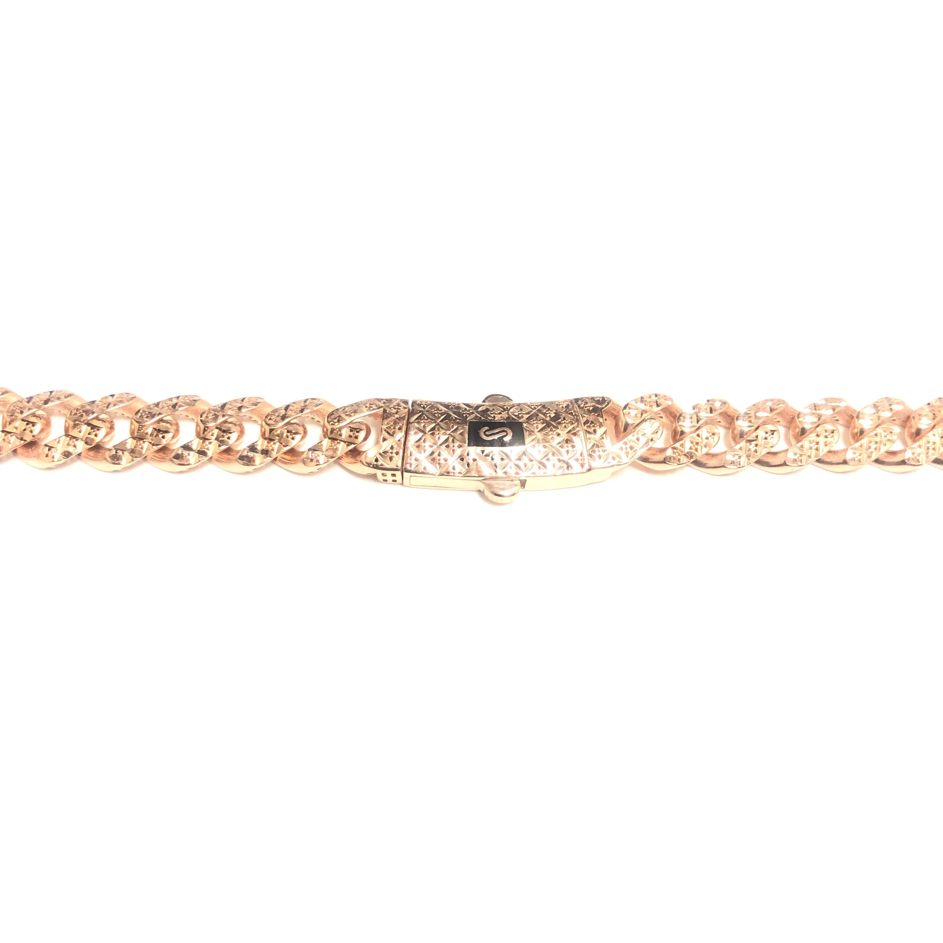 10K Rose Gold (8mm) Monaco Diamond Cut Bracelet  8.5"