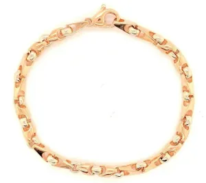 10k Two Tone Gold Handmade Fashion Link Bracelet 8" 4.9mm 15.4 grams