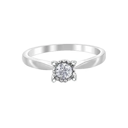 10K White Gold (0.25ct) Diamond Illusion Setting Solitaire Engagement Ring