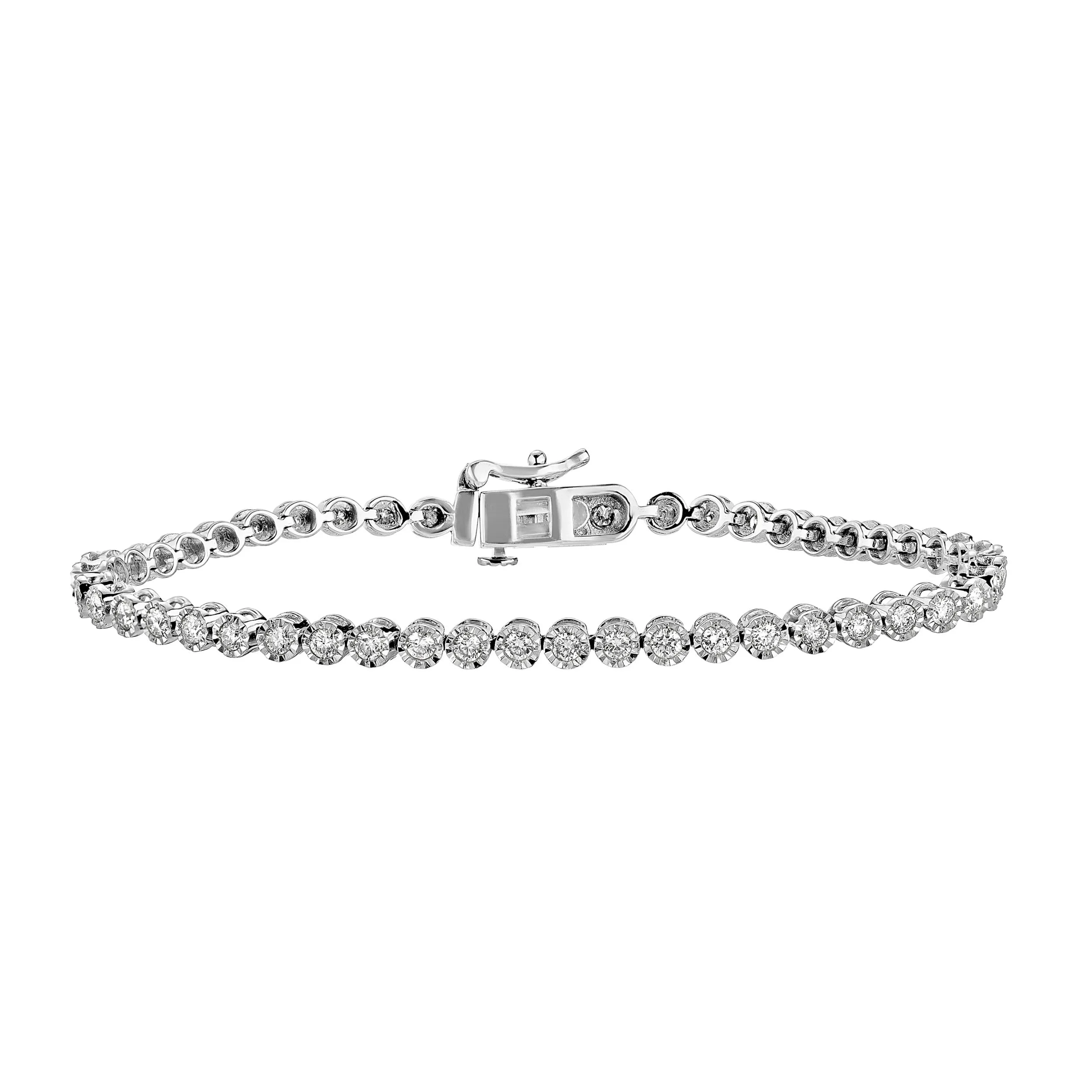 10K White Gold Diamond Bracelets