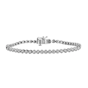 10K White Gold Diamond Bracelets
