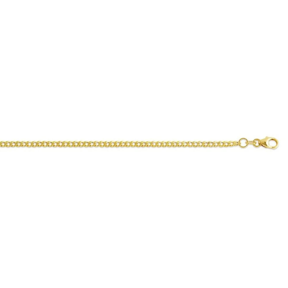 10K Yellow Gold (2.8mm) Hollow Miami Cuban Link Bracelet 7.5"