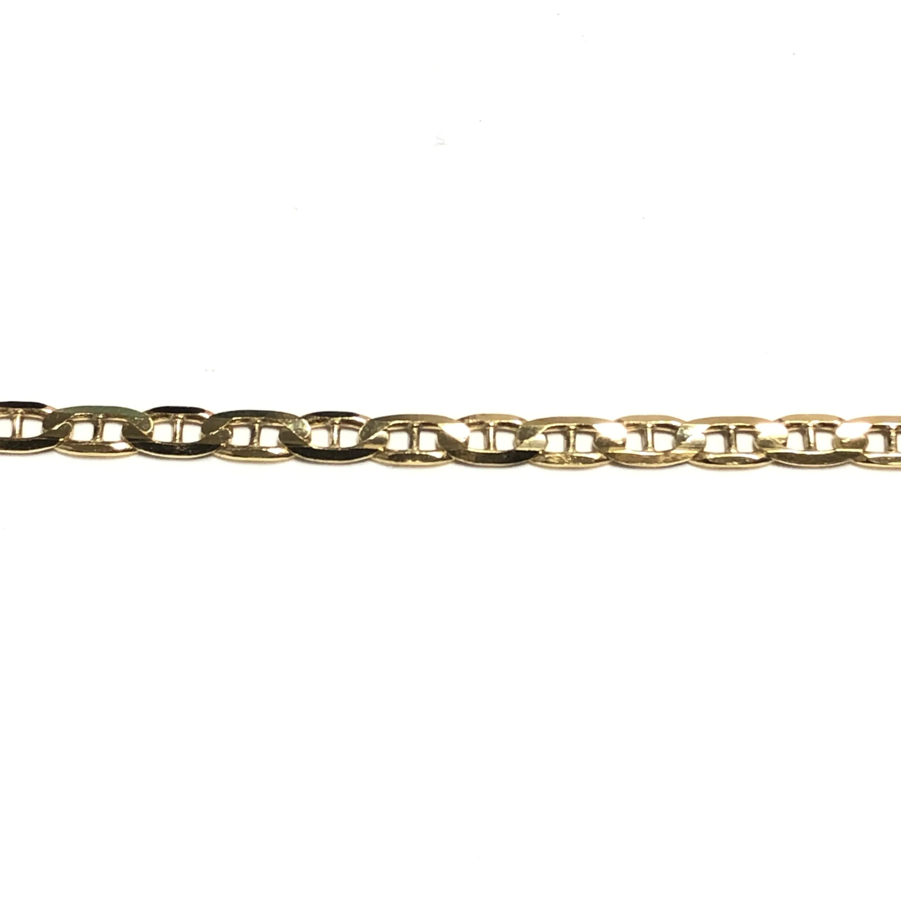 10K Yellow Gold (3.75mm) Concave Anchor Link Bracelet 7"