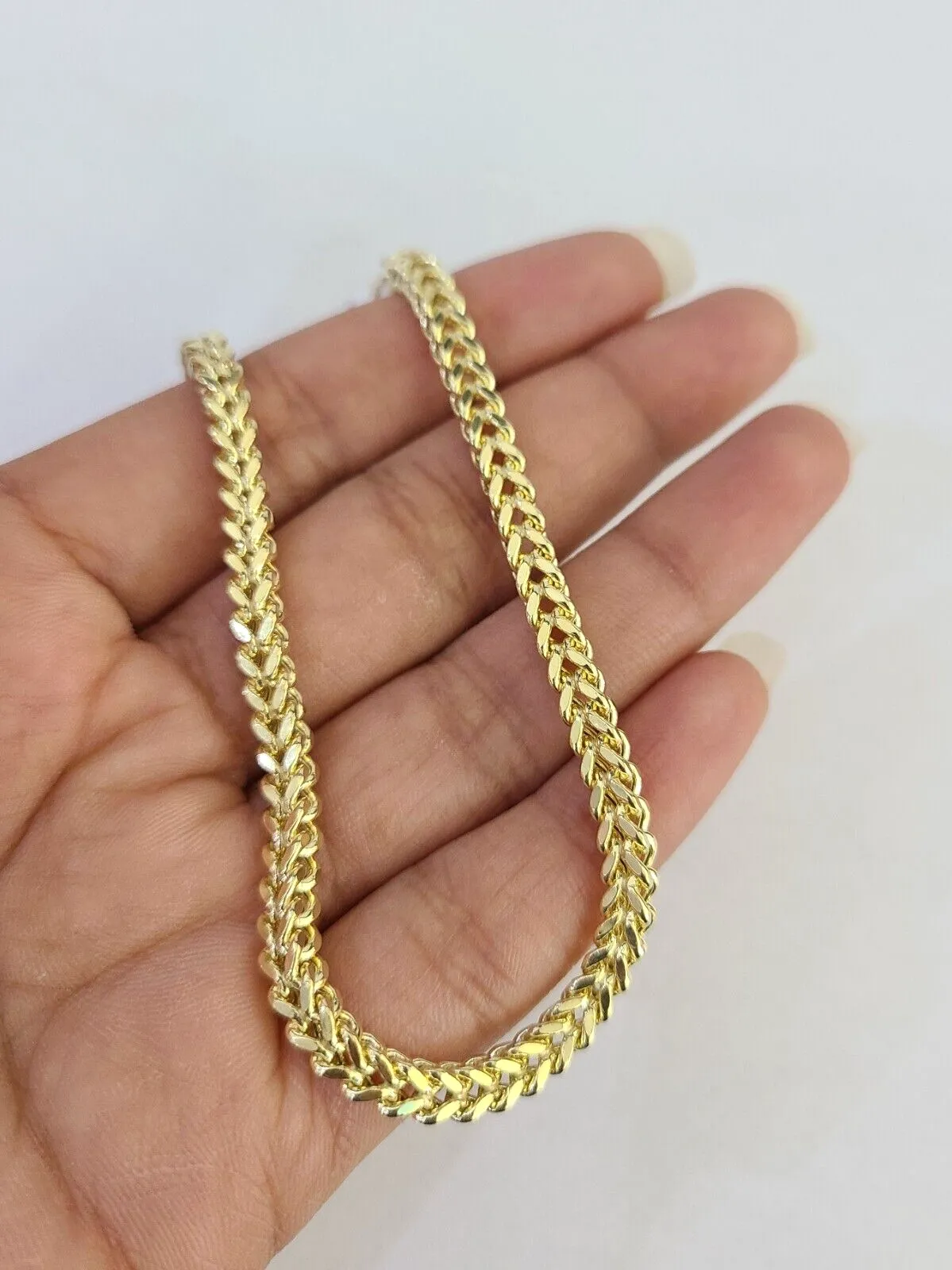 10k Yellow Gold Franco Bracelet 3mm 8" Inch Men Women Link Real