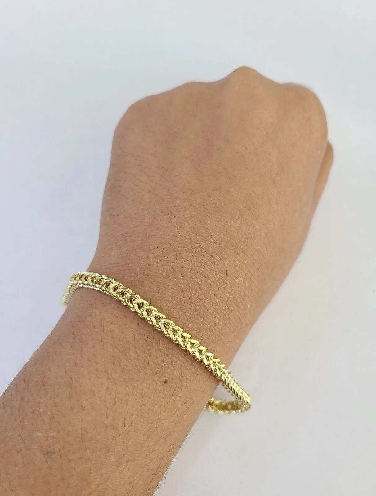 10k Yellow Gold Franco Bracelet 3mm 8" Inch Men Women Link Real