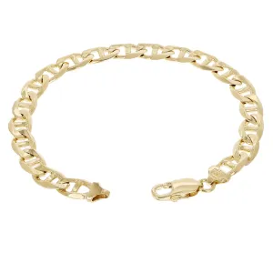 10k Yellow Gold Solid Anchor Mariner Link Chain Bracelet 7.7mm Various Lengths