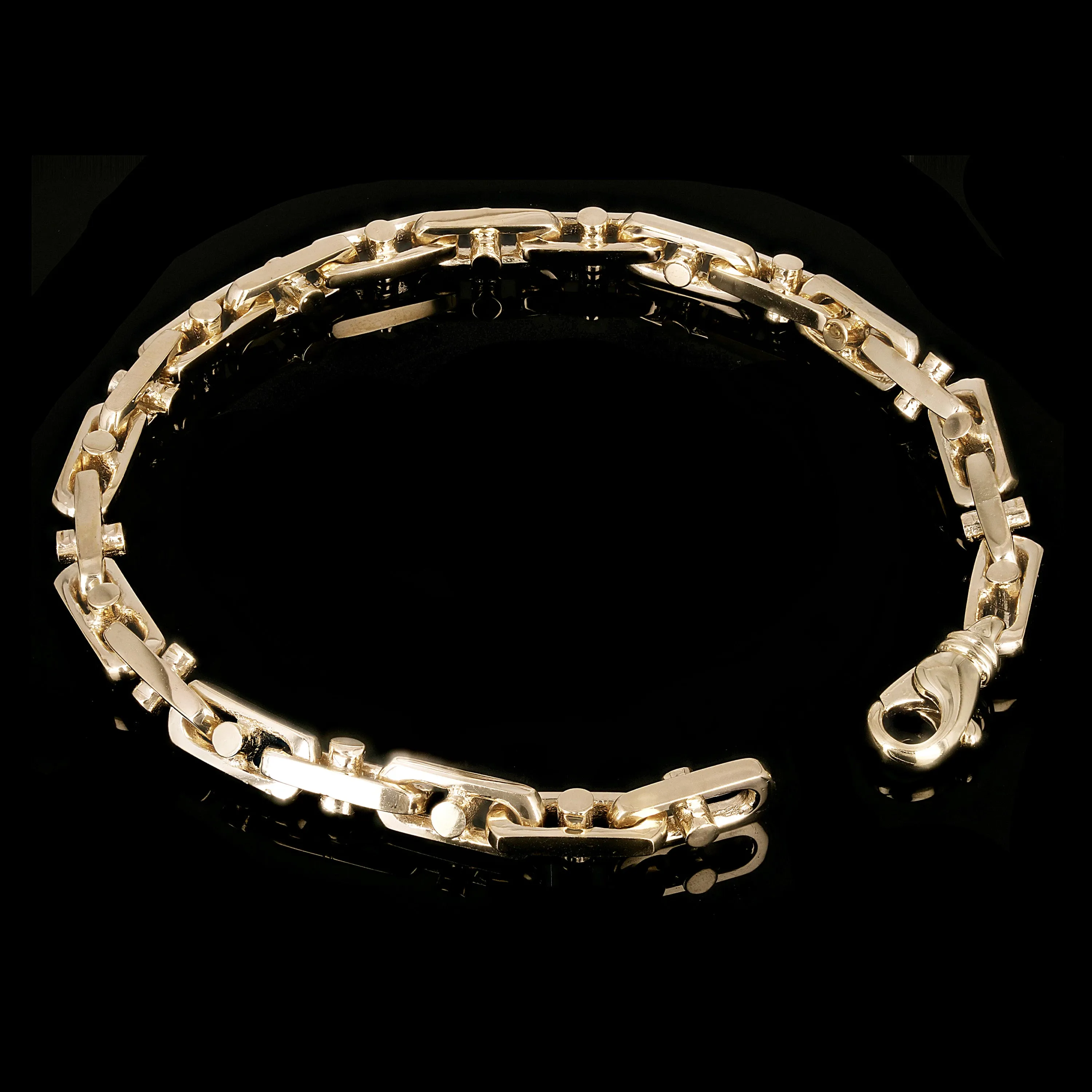 10k Yellow Gold Solid Handmade Fashion Link Bracelet 7"- 9" 6.3mm