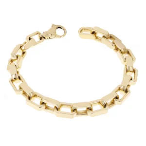 10k Yellow Gold Solid Handmade Fashion Link Chain Bracelet 7" - 9" 9mm
