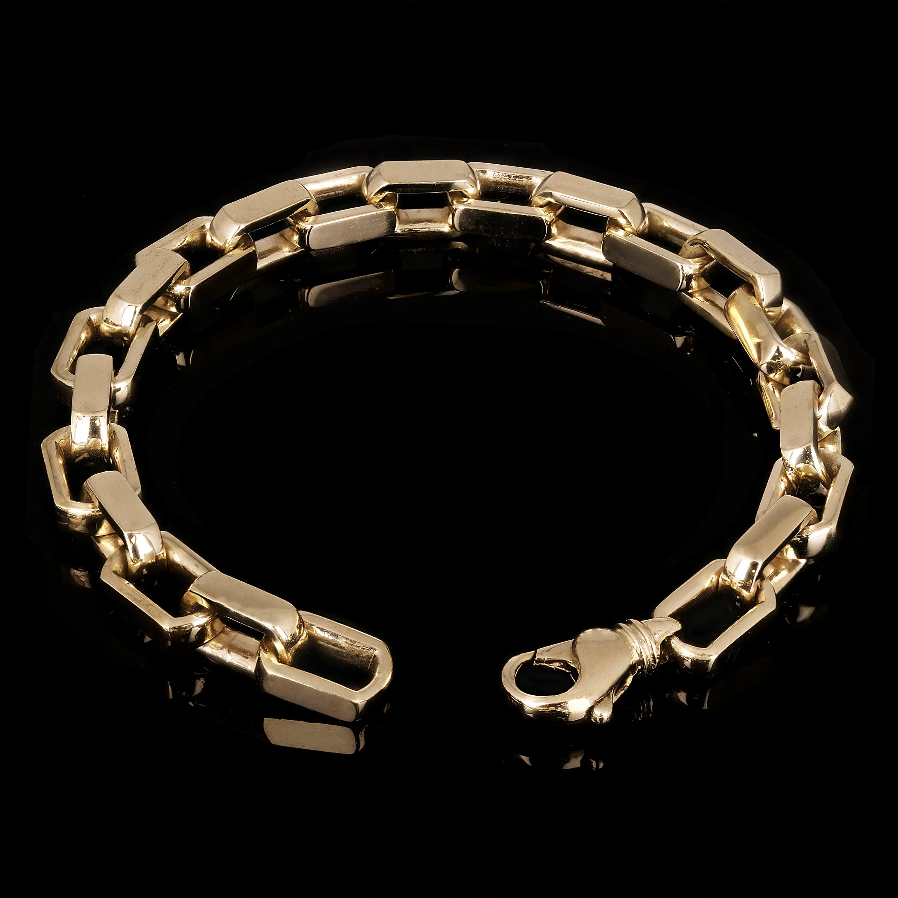 10k Yellow Gold Solid Handmade Fashion Link Chain Bracelet 7" - 9" 9mm