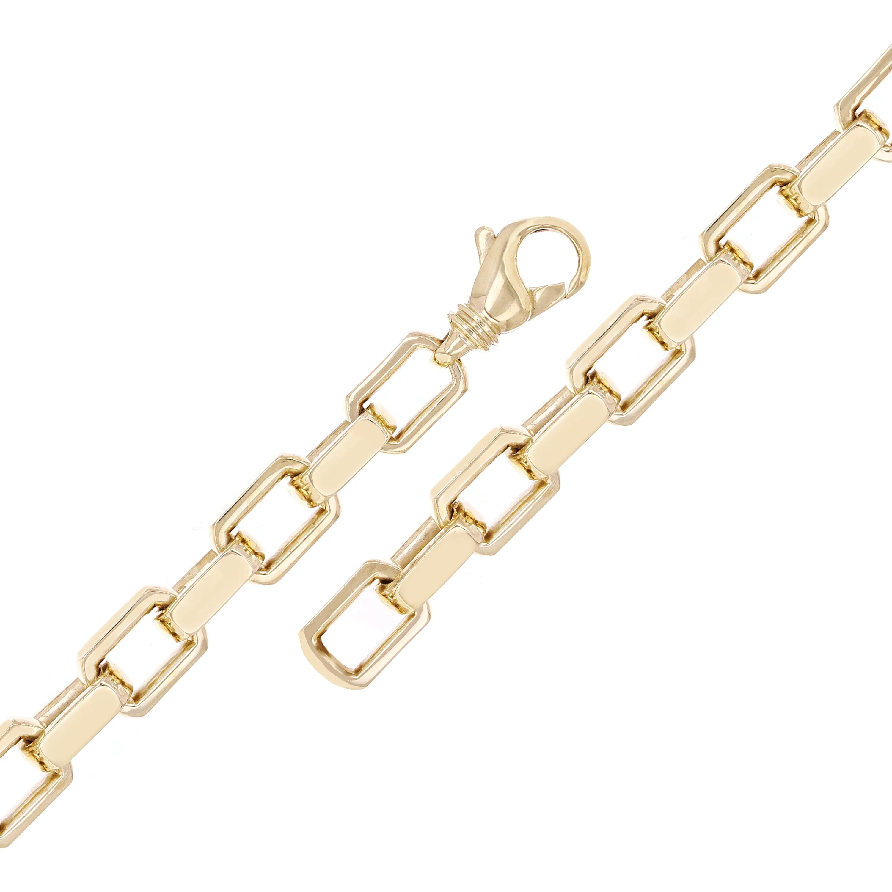 10k Yellow Gold Solid Handmade Fashion Link Chain Bracelet 7" - 9" 9mm
