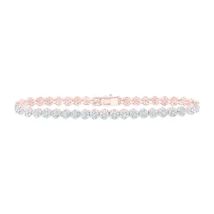 10kt Rose Gold Womens Round Diamond Fashion Bracelet 3-1/5 Cttw