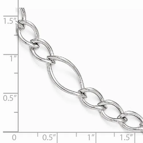 10KT White Gold Oval 9mm Link Bracelet
