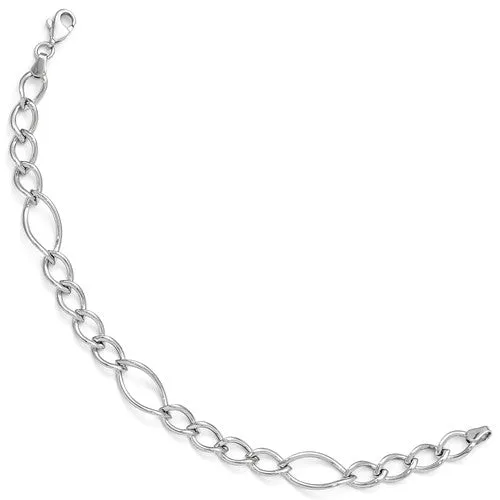 10KT White Gold Oval 9mm Link Bracelet