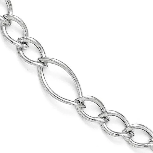 10KT White Gold Oval 9mm Link Bracelet