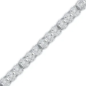 10kt White Gold Womens Round Diamond Tennis Bracelet 1/2 Cttw