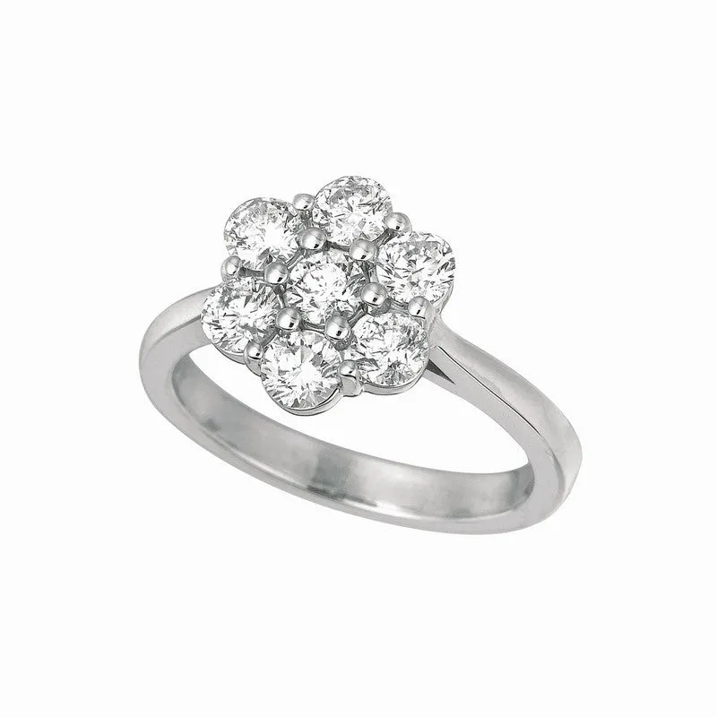 11 POINTER DIAMOND FLOWER RING 14K GOLD (0.75 CTW)