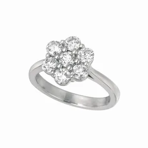 11 POINTER DIAMOND FLOWER RING 14K GOLD (0.75 CTW)