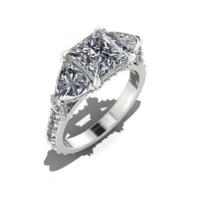 1.10 Carats 14K White Gold Princes Cut Diamond