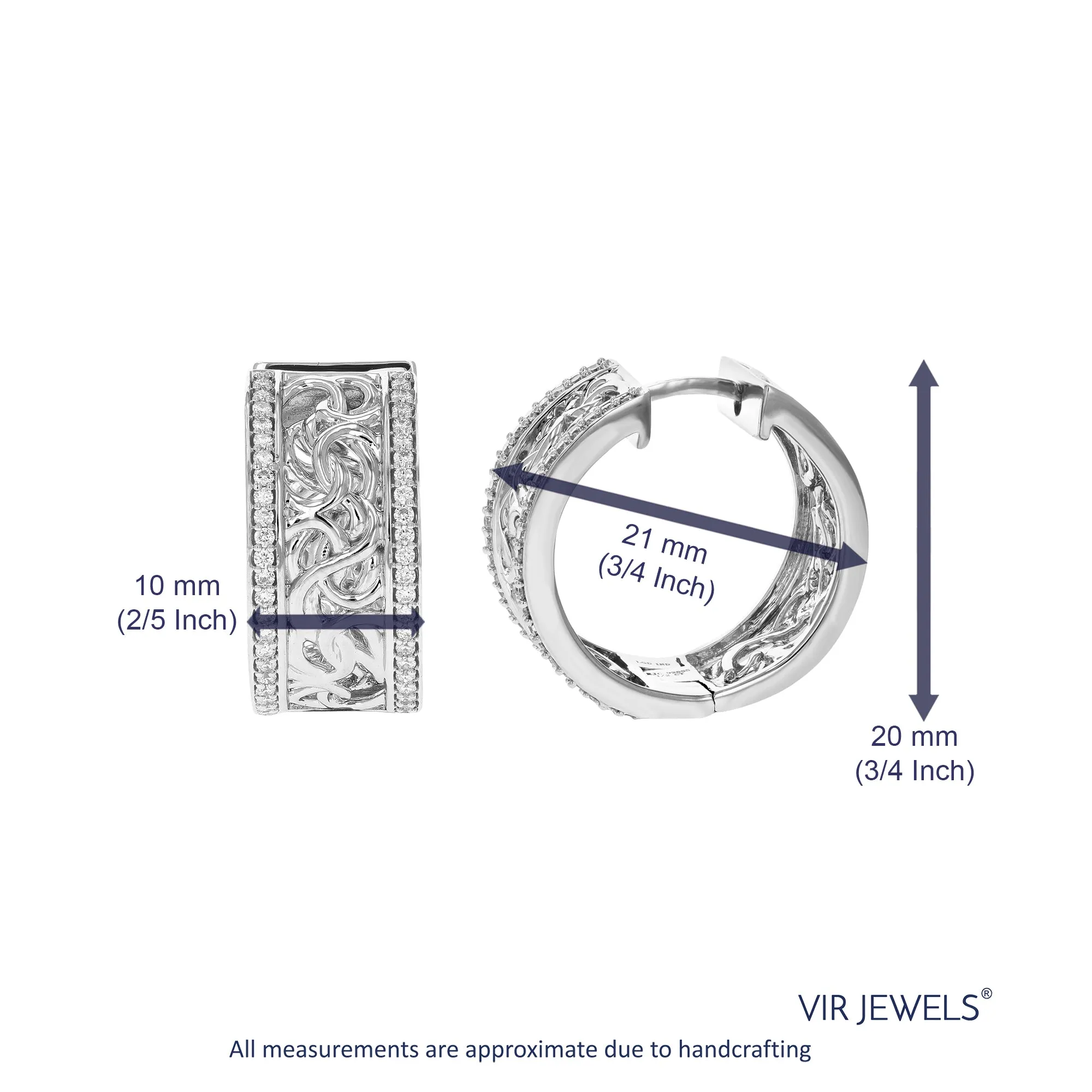 1/2 cttw Lab Grown Diamond Fashion Hoop Earrings in Sterling Silver