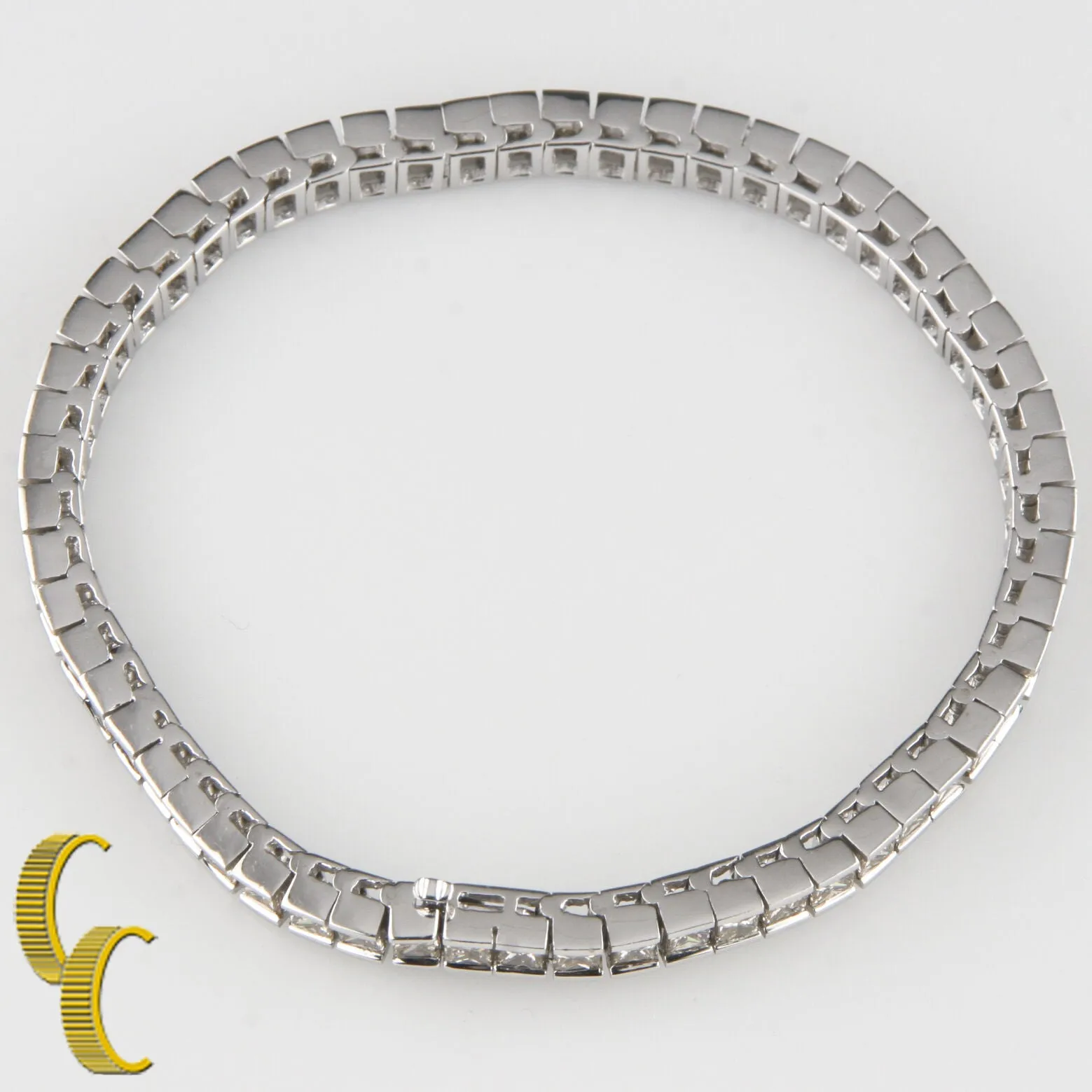 12.00 carat Light Cognac Diamond 14k White Gold Tennis Bracelet 7.5 inches